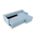 Corner sofa bed (rose) mazzini sofas light blue, velvet, natural beech wood, better