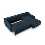 Corner sofa bed (rose) mazzini sofas dark blue, velvet, natural beech wood, better