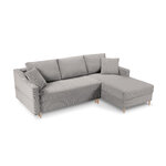 Corner sofa bed (rose) mazzini sofas, light gray, velvet, natural beech wood, better