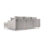 Corner sofa bed (rose) mazzini sofas, light gray, velvet, natural beech wood, better