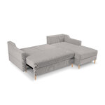 Corner sofa bed (rose) mazzini sofas, light gray, velvet, natural beech wood, better