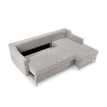 Corner sofa bed (rose) mazzini sofas, light gray, velvet, natural beech wood, better