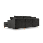 Corner sofa bed (rose) mazzini sofas dark gray, velvet, natural beech wood, better