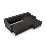 Corner sofa bed (rose) mazzini sofas dark gray, velvet, natural beech wood, better