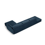 Corner sofa &#39;vanda&#39; deep blue, chenille, black plastic, better