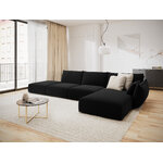 Corner sofa &#39;vanda&#39; black, velvet, black plastic, better