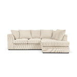 Corner sofa (quince) mazzini sofas light beige, velvet, without legs, better