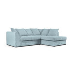 Kampinė sofa (cidoninė) mazzini sofos šviesiai mėlyna, aksominė, be kojų, geriau