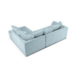 Kampinė sofa (cidoninė) mazzini sofos šviesiai mėlyna, aksominė, be kojų, geriau