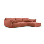 Kampinė sofa &#39;vanda&#39; raudona, šenilinė, juodo plastiko, geriau