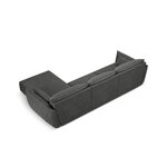 Corner sofa &#39;vanda&#39;, grey, chenille, black plastic, better