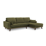 Corner sofa (hebe) mazzini sofas green, velvet, without legs, better