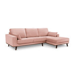 Corner sofa (hebe) mazzini sofas pink, velvet, without legs, better