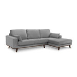 Corner sofa (hebe) mazzini sofas grey, velvet, without legs, better