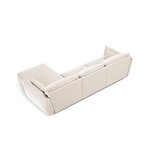 Corner sofa &#39;vanda&#39; light beige, velvet, black plastic, better