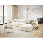 Corner sofa &#39;vanda&#39; light beige, velvet, black plastic, better