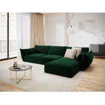 Corner sofa &#39;vanda&#39; bottle green, velvet, black plastic, better