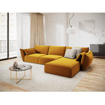 Corner sofa &#39;vanda&#39; yellow, velvet, black plastic, better