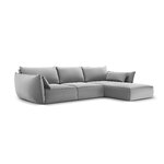 Corner sofa &#39;vanda&#39; grey, velvet, black plastic, better