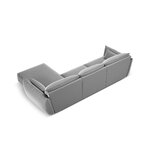 Corner sofa &#39;vanda&#39; grey, velvet, black plastic, better