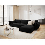 Corner sofa &#39;vanda&#39; black, velvet, black plastic, better