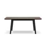 Extendable dining table (arum) mazzini sofas walnut veneer and black, wood, 75x80x140