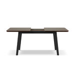 Extendable dining table (arum) mazzini sofas walnut veneer and black, wood, 75x80x140