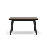 Extendable dining table (arum) mazzini sofas walnut veneer and black, wood, 75x80x140