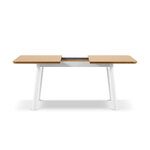 Extendable dining table (arum) mazzini sofas natural oak veneer and white, wood, 75x80x140