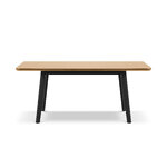 Extendable dining table (arum) mazzini sofas natural oak and black, wood, 75x90x160