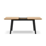 Extendable dining table (arum) mazzini sofas natural oak and black, wood, 75x90x160