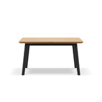 Extendable dining table (arum) mazzini sofas natural oak and black, wood, 75x90x160