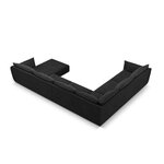 Panoramic corner sofa &#39;vanda&#39; dark grey, chenille, black plastic, left