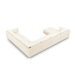 Panoramic corner sofa &#39;vanda&#39; light beige, chenille, black plastic, better