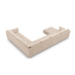 Panoramic corner sofa &#39;vanda&#39; beige, chenille, black plastic, better