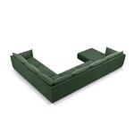 Panoramic corner sofa &#39;vanda&#39; bottle green, chenille, black plastic, better