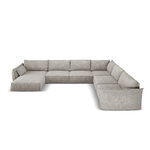 Panoramic corner sofa &#39;vanda&#39; light grey, chenille, black plastic, better