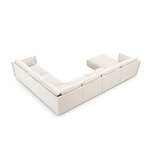 Panoramic corner sofa &#39;vanda&#39; light beige, velvet, black plastic, better