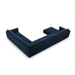 Panoramic corner sofa &#39;vanda&#39; deep blue, velvet, black plastic, better