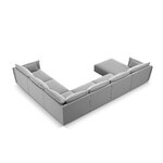 Panoramic corner sofa &#39;vanda&#39; grey, velvet, black plastic, better