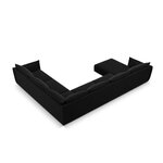 Panoramic corner sofa &#39;vanda&#39; black, velvet, black plastic, better