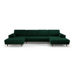 Panoramic sofa &#39;hebe&#39; bottle green, velvet