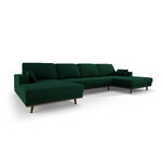 Panoraminė sofa &#39;hebe&#39; buteliukas žalias, aksominis