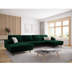 Panoramic sofa &#39;hebe&#39; bottle green, velvet