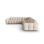 Corner sofa (nino) beige, structured fabric