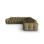 Corner sofa (nino) light green, structured fabric