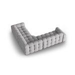 Corner sofa (nino) light gray, structured fabric