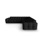 Corner sofa (nino) black, structured fabric