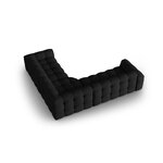 Corner sofa (nino) black, structured fabric