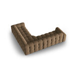 Corner sofa (nino) dark beige, velvet